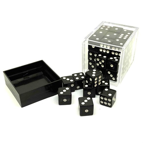 Dice Set 36 pcs. D6 Black with Sharp Corners 12 mm - photo 25604