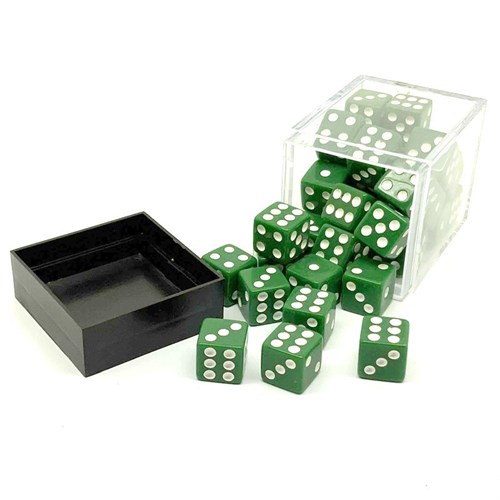 Dice Set 36 pcs. D6 Green with Sharp Corners 12 mm - photo 25606