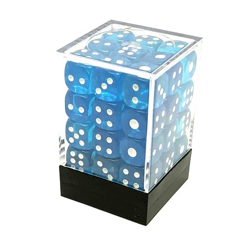 Dice Set 36 pcs. D6 Light Blue Transparent 12 mm - photo 25607