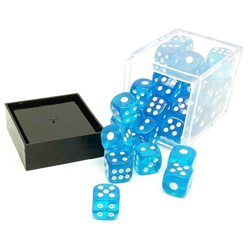 Dice Set 36 pcs. D6 Light Blue Transparent 12 mm - photo 25608