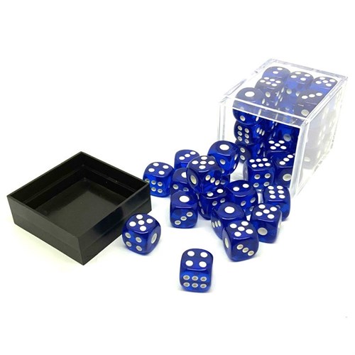 Dice Set 36 pcs. D6 Blue Transparent 12 mm - photo 25610