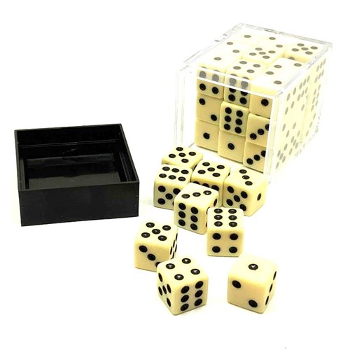 Dice Set 36 pcs. D6 Bone with Sharp Corners 12 mm - photo 25616