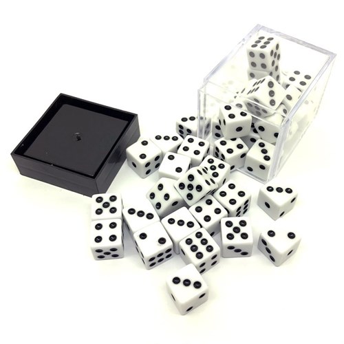 Dice Set 36 pcs. D6 White with Sharp Corners 12 mm - photo 25618