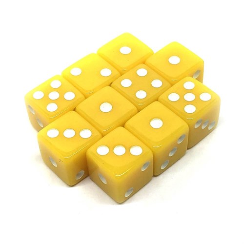 Dice D6 12 mm 10pcs. Yellow - photo 25738