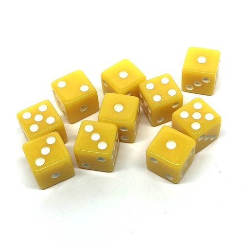 Dice D6 12 mm 10pcs. Yellow - photo 25739