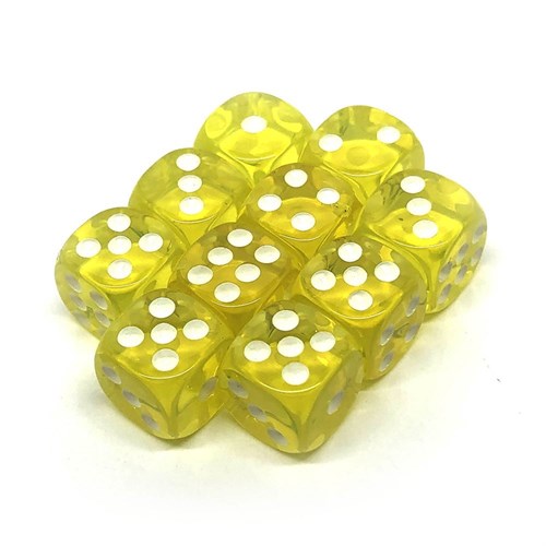 Dice D6 12 mm 10pcs. Yellow Transparent - photo 25740