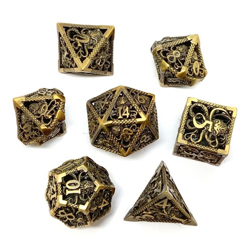 7-Piece Metal RPG Dice Set — Deep Bronze - photo 25776