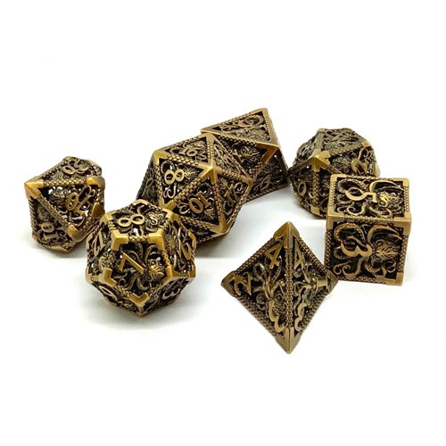 7-Piece Metal RPG Dice Set — Deep Bronze - photo 25777
