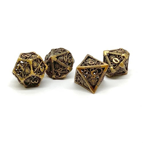 7-Piece Metal RPG Dice Set — Deep Bronze - photo 25778