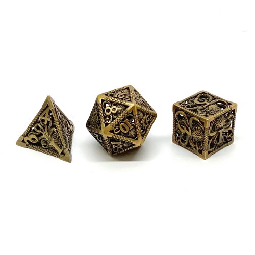 7-Piece Metal RPG Dice Set — Deep Bronze - photo 25779