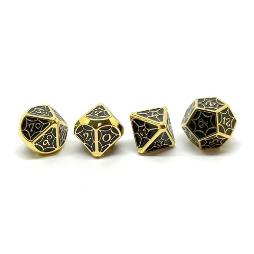 7-Piece Metal RPG Dice Set — Dark Stained Glass - photo 25790