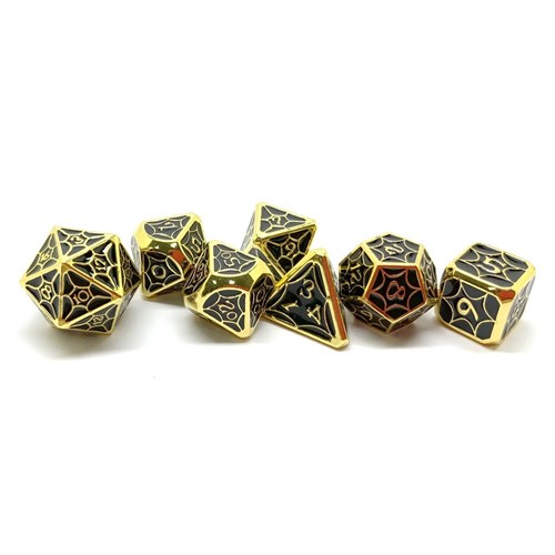 7-Piece Metal RPG Dice Set — Dark Stained Glass - photo 25791
