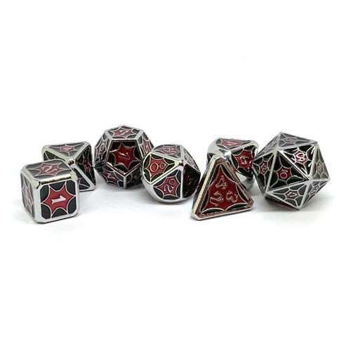 7-Piece Metal RPG Dice Set — Dark Stained Glass - photo 25805