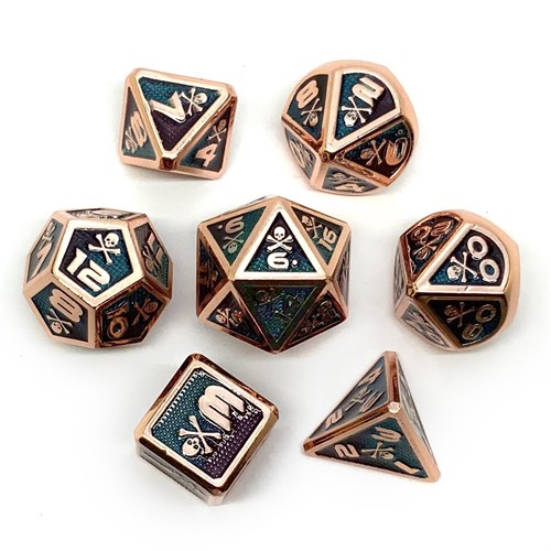 7-Piece Metal RPG Dice Set — Jolly Roger - photo 25807