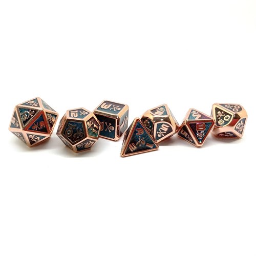 7-Piece Metal RPG Dice Set — Jolly Roger - photo 25808