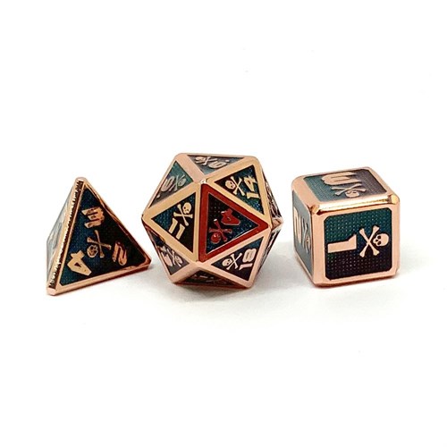 7-Piece Metal RPG Dice Set — Jolly Roger - photo 25809