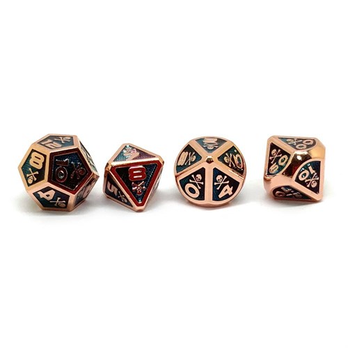 7-Piece Metal RPG Dice Set — Jolly Roger - photo 25810