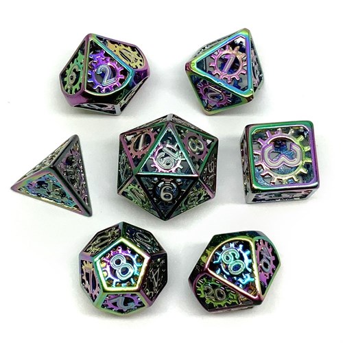 7-Piece Metal RPG Dice Set — Tempered Gears - photo 25811