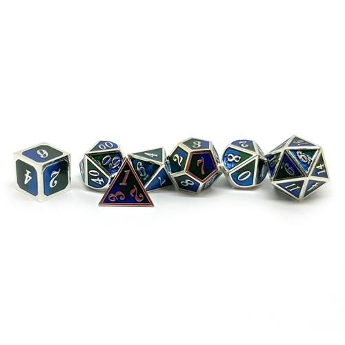 7-Piece Metal RPG Dice Set — Silver Trail - photo 25818