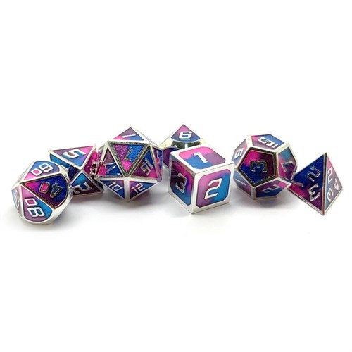 7-Piece Metal RPG Dice Set — Silver Ray - photo 25824
