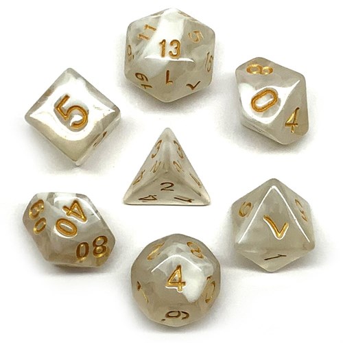 7-Piece RPG Dice Set — White Agate - photo 25835
