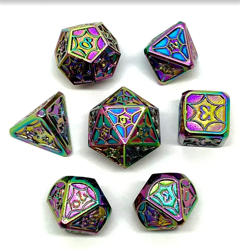 7-Piece Metal RPG Dice Set — Soap Stained Glass - photo 25839