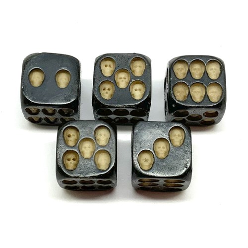 Dice Set 5 pcs. D6 Skull 16 mm - photo 25847