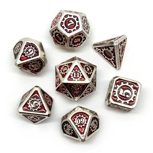 7-Piece Metal RPG Dice Set — Red Gears - photo 25853