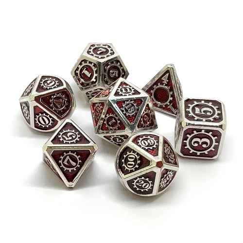 7-Piece Metal RPG Dice Set — Red Gears - photo 25854