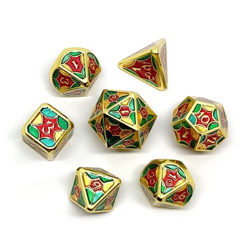 7-Piece Metal RPG Dice Set — Spring Stained Glass - photo 25857