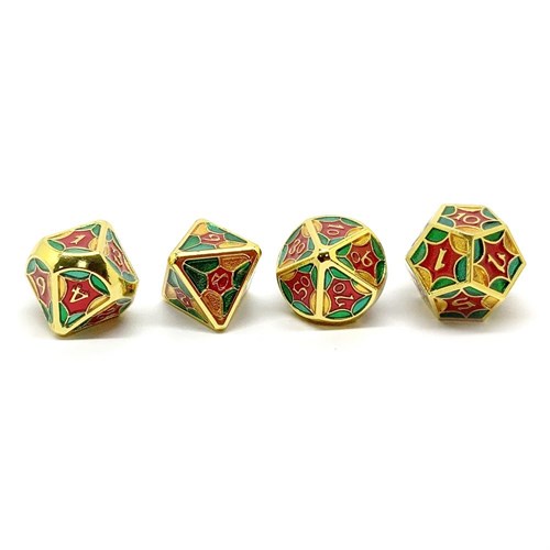 7-Piece Metal RPG Dice Set — Spring Stained Glass - photo 25858