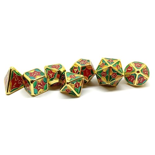 7-Piece Metal RPG Dice Set — Spring Stained Glass - photo 25859