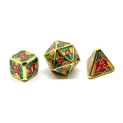 7-Piece Metal RPG Dice Set — Spring Stained Glass - photo 25860