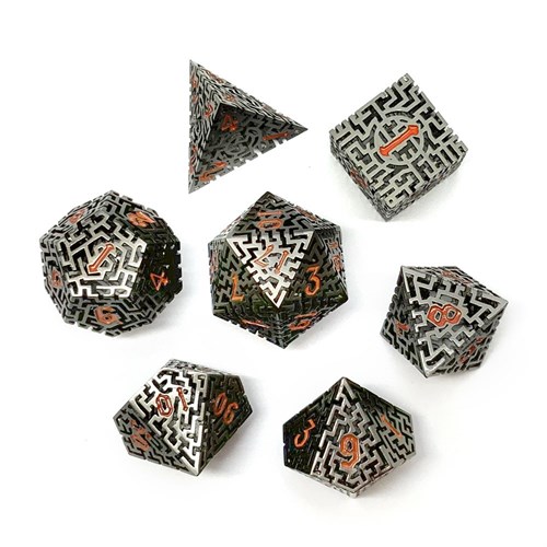 7-Piece Metal RPG Dice Set — Dark Labyrinth - photo 25865