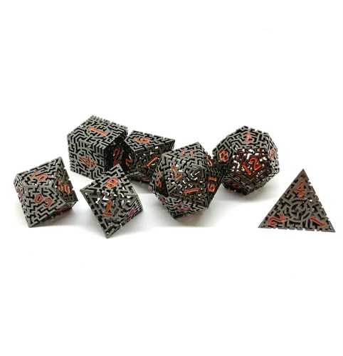 7-Piece Metal RPG Dice Set — Dark Labyrinth - photo 25866