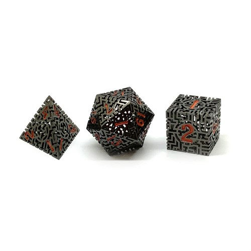 7-Piece Metal RPG Dice Set — Dark Labyrinth - photo 25867
