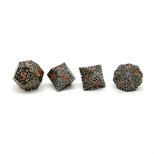 7-Piece Metal RPG Dice Set — Dark Labyrinth - photo 25868