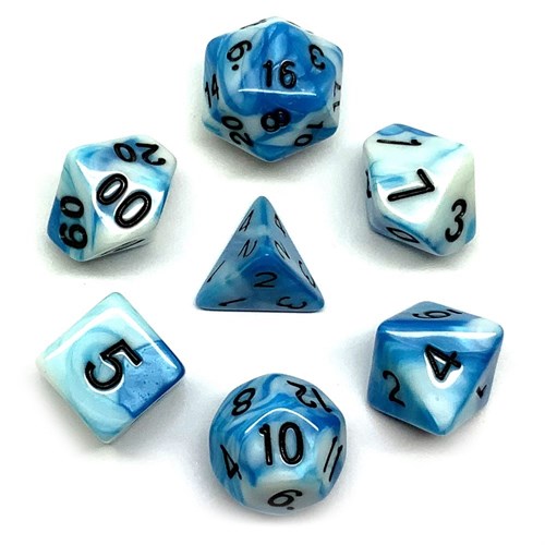 7-Piece RPG Dice Set — Light Blue Granite - photo 25871