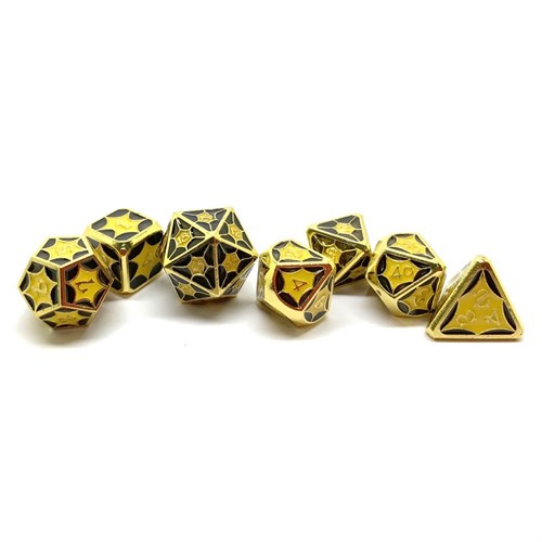 7-Piece Metal RPG Dice Set — Gilded Stained Glass - photo 25873