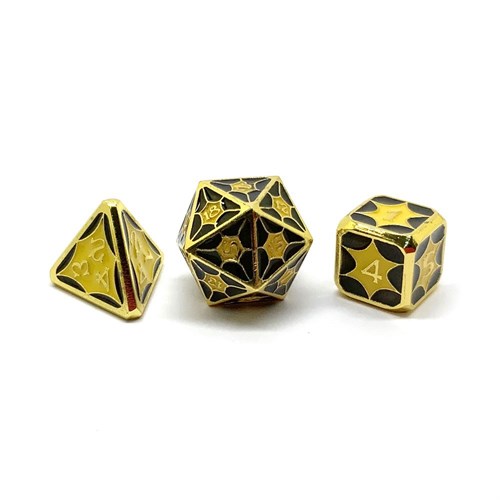 7-Piece Metal RPG Dice Set — Gilded Stained Glass - photo 25874