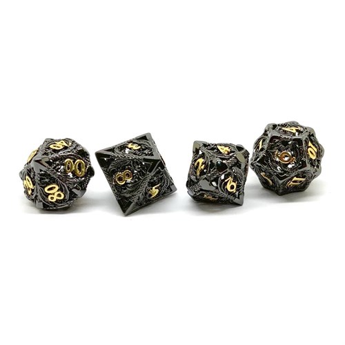 7-Piece Metal RPG Dice Set — Black Dragon - photo 25882