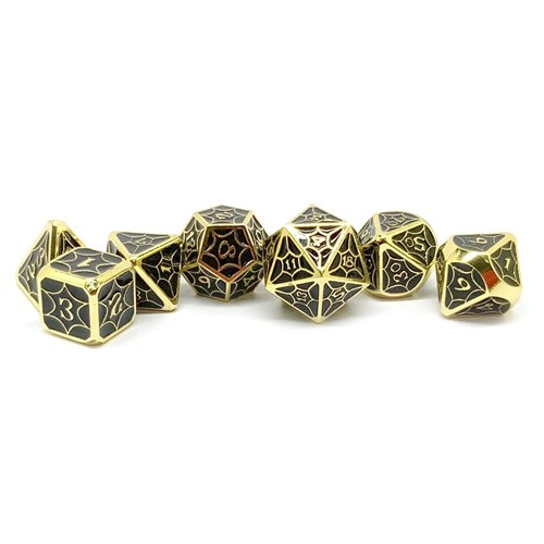 7-Piece Metal RPG Dice Set — Dark Stained Glass - photo 25886
