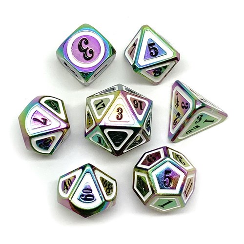 7-Piece Metal RPG Dice Set — Neon Metal - photo 25887