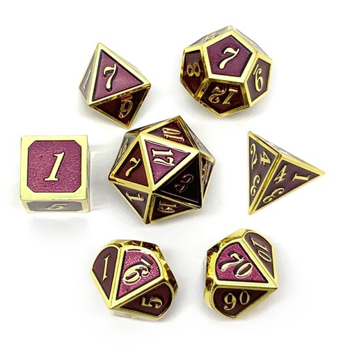 7-Piece Metal RPG Dice Set — Rich Burgundy - photo 25898