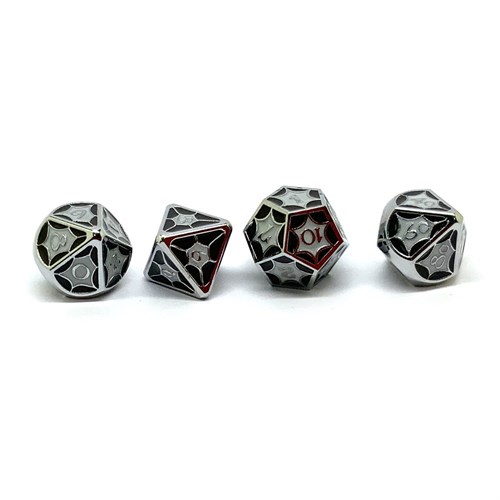 7-Piece Metal RPG Dice Set — Black-White Stained Glass - photo 25923