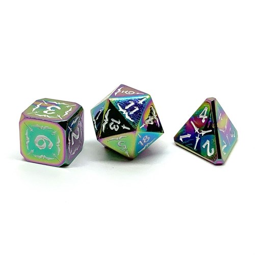 7-Piece Metal RPG Dice Set — Glowing Metal - photo 25929