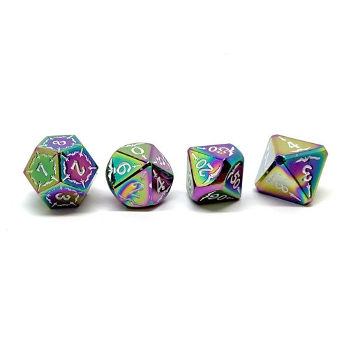 7-Piece Metal RPG Dice Set — Glowing Metal - photo 25930