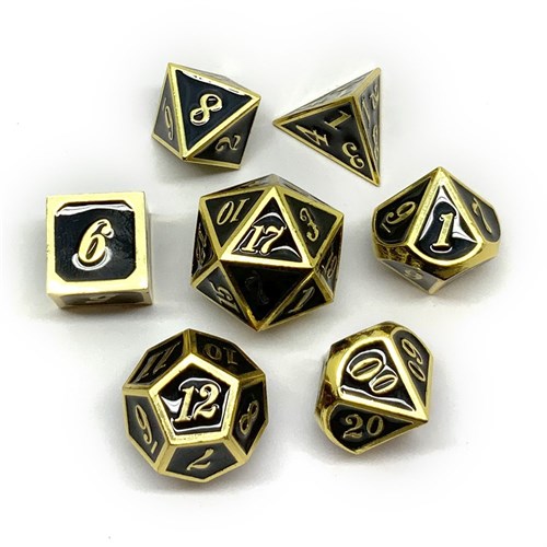 7-Piece Metal RPG Dice Set — Noble Black - photo 25933
