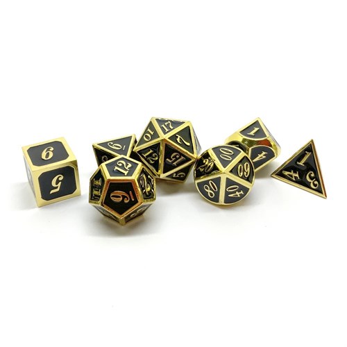 7-Piece Metal RPG Dice Set — Noble Black - photo 25934