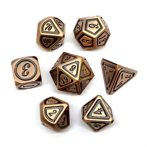 7-Piece Metal RPG Dice Set — Bronze - photo 25936